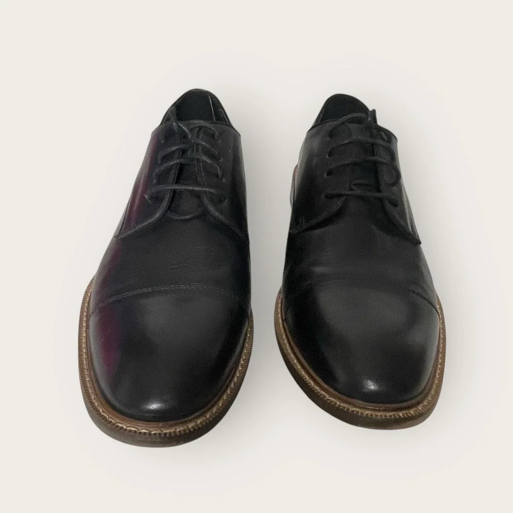 Vince Camuto VY- Lamson Mens Black Leather Oxford‎ Dress Shoes Size 9M